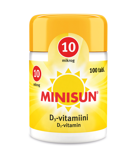 Minisun D-Vitamiini 10 mikrog 100 purutabl