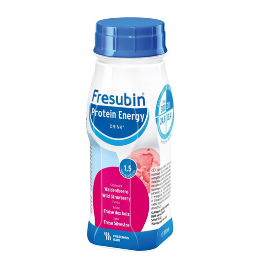 Fresubin Protein Energy Drink 4x200 ml neste, täydennysravintovalmiste metsämansikka