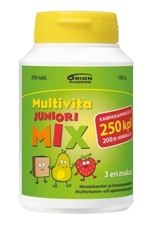 Multivita Juniori mix monivitamiini 250 purutabl kampanjapakkaus