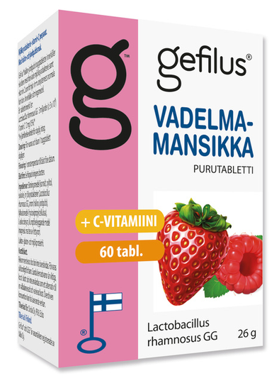 Gefilus Apteekkarin vadelma purutabletti 60 kpl