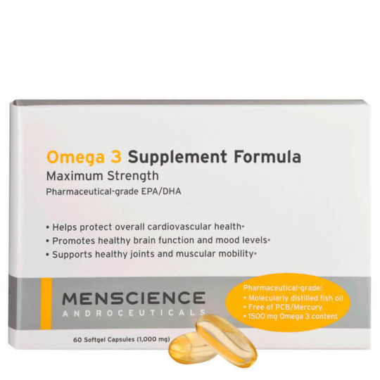 Menscience Omega 3 -lisäravinteet, 60 kapselia