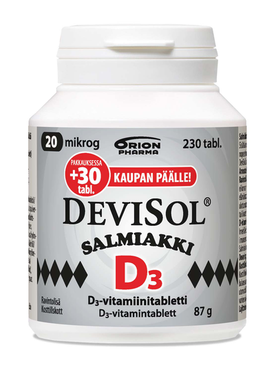 Devisol Salmiakki 20 mikrog 230 tabl