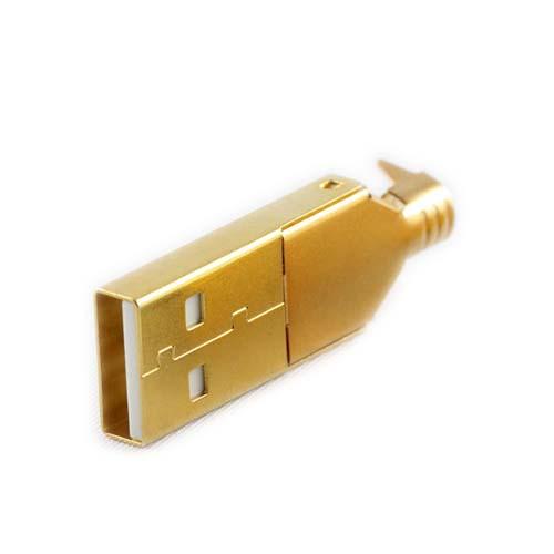 USB-A-G Gold Plated USB-A plug, kpl