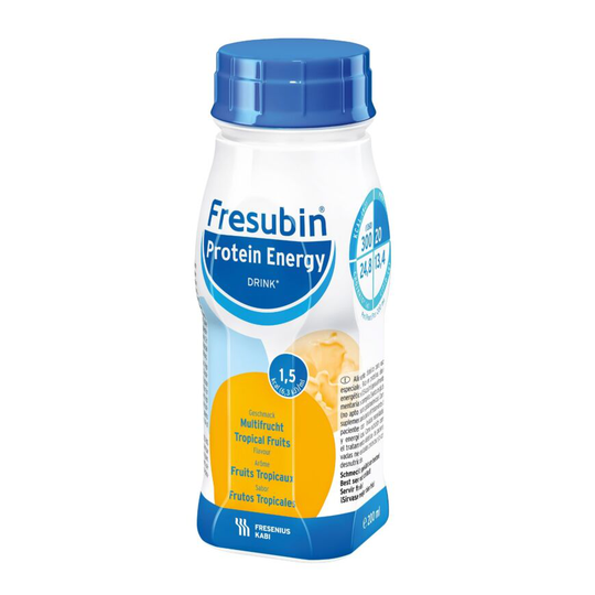 Fresubin Protein Energy Drink 4x200 ml neste, täydennysravintovalmiste trooppiset hedelmät