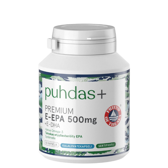 Puhdas+ Premium E-EPA 500 mg + E-DHA 100 kaps